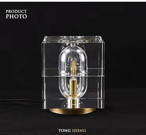 ポストモダンクリスタルテーブルランプ高級 LED ルービックキューブデスクランプ装飾小さなテーブルランプリビングルーム寝室書斎用 - Product Image 3