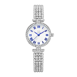 Diamond Studded Women's Simple Vintage Roman Small Wristwatch - Product Image 5