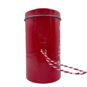Custom Red Mini Christmas Tin <b>Box</b> <b>Small</b> Metal Bucket Can <b>with</b> <b>Lid</b> Wholesale <b>Gift</b> Packaging Factory Direct - Product Image 5