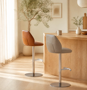 Silla de <span class=keywords><strong>Bar</strong></span> Moderna y Sencilla con Respaldo de Corte <span class=keywords><strong>Diagonal</strong></span> en Cuero, Silla Alta Ajustable para Isla de Cocina, Silla de <span class=keywords><strong>Bar</strong></span> Comercial y Doméstica - Product Image 1