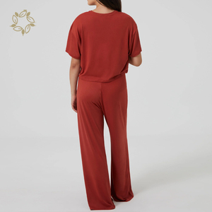 Top de maternidad y leggings de bambú, ropa de dormir de manga corta, pijama de maternidad ecológico, Conjunto de pijama de lactancia - Product Image 3