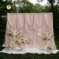 ANNIELU Rideaux extensibles en spandex rose ivoire sur mesure de 10 pieds à 4 voies pour décoration de scène et toile de fond d'événements de mariage