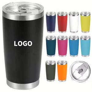 Gobelet isotherme personnalisable en acier inoxydable à double paroi de 20oz et 30oz pour café et vin, avec paille et logo personnalisé, vente en gros - Product Image 1