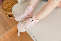 Sepatu Kaus Kaki Bayi Rajut Sapi Putih Bernapas dengan Jaring Berlian Anti Selip Sol Lembut Fleksibel untuk Langkah Pertama Pemasok Grosir