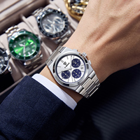 Jam tangan Quartz Pria 40mm, jam tangan bisnis kasual baja antikarat baru, jam tangan mewah modis