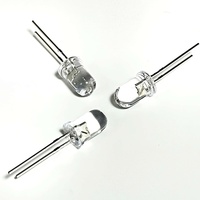 Diode LED UV F5 0,5W, couleur UV 365nm-370nm, T1 3/4, lentille transparente, tête ronde, broches courtes 5mm, 3,4-3,6V 20mA