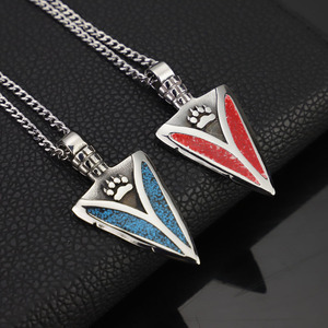 Appannamento libero stile Punk in acciaio inox uomini lupo freccia collana pendente per il maschio - Product Image 2