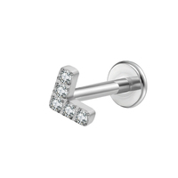 Anting Hidung ASTM 36 Gold Labret Mewah, Anting Labret Berulir Internal, Anting Stud untuk Tindik Perut, Perhiasan Labret untuk Wanita