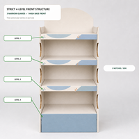 Étagère de présentation en papier sur 4 niveaux personnalisée pour produits pour animaux de compagnie, présentoir au sol pour la promotion en supermarché et la vente au détail