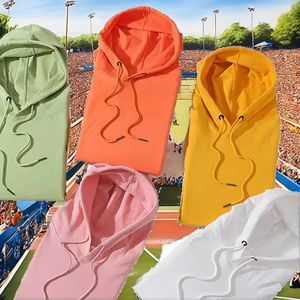 Sweat à capuche unisexe 100% coton de haute qualité 400gsm sweat de sport de luxe décontracté hiver solide séchage rapide teint uni - Product Image 2