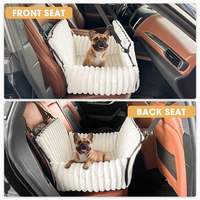 Siège de voiture multifonctionnel en coton pour chiens de petite/moyenne taille, rehausseur portable et pliable pour animaux de compagnie avec housse amovible et lavable