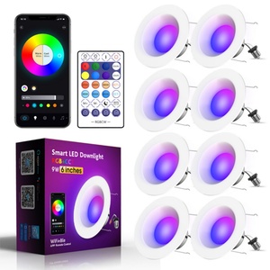 รีโมทคอนโทรลอัจฉริยะ Wifi RGBW เปลี่ยนสีได้ ปรับความสว่างได้ ไฟดาวน์ไลท์ LED แบบฝังขนาด 6 นิ้ว มาตรฐานอเมริกา 9 วัตต์ 2700K~6500K มุมกระจายแสง 120 องศา - Product Image 4
