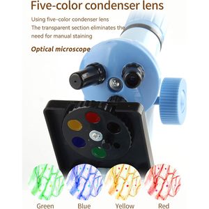 Trẻ em Kính hiển vi Kit người mới bắt đầu dẫn ánh sáng 100x 600x 1200x khoa học giáo dục Quà Tặng đồ chơi cho bé trai cô gái cho ngày sinh nhật - Product Image 6