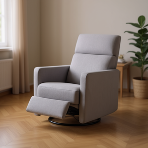 เก้าอี้โยกปรับเอนได้หุ้มผ้ากำมะหยี่สีเทาโมเดิร์น DB รุ่น Glider สำหรับห้องเด็ก - Product Image 2