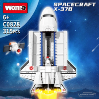Ensemble de blocs de construction de navette spatiale Woma Factory, modèle de vaisseau spatial aérospatial avec support d'exposition, jouet de construction STEM pour enfants (C0828)