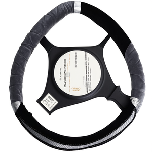 Housse de volant en velours noir, ajustement universel, accessoire intérieur de voiture - Product Image 2