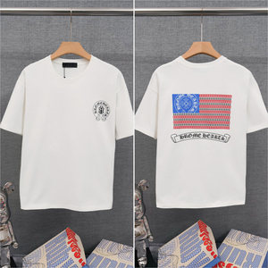 Camiseta Streetwear FCRE Tienda Oficial Auténtica 26SS Nueva <span class=keywords><strong>CH</strong></span> Cross de Manga Corta para Hombre con Letras Sánscritas de Algodón - Product Image 1