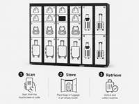 Casillero Inteligente para Equipaje en el Vestíbulo del Hotel, Gabinete de Almacenamiento de Autoservicio con Iconos Visuales para Atracciones Turísticas y Negocios de Alquiler
