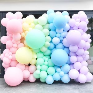 Kit d'arche de guirlande de ballons en latex macaron pastel de différentes tailles (18'', 12'', 10'', 5'') pour la décoration de fêtes d'anniversaire, de révélation du sexe et de mariages - Product Image 3