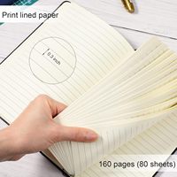 Carnet de notes exécutif A7 en cuir ligné avec reliure cousue, 100 feuilles