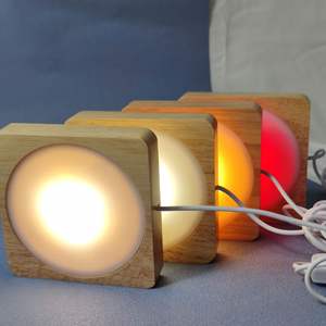 Wholesale Creative Solid <b>LED</b> Wooden 3D <b>LED</b> Night Light Base Wooden Lamp Holder - Product Image 2