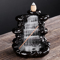Cadeau : Brûleur d'encens en céramique pour aromathérapie arabe, effet cascade de fumée et refoulement d'eau, parfum Oud naturel, longue durée de combustion