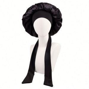 Gorro de satén tipo durag para dormir, gorros grandes con banda para atar el cabello y correas ajustables para mujer - Product Image 4