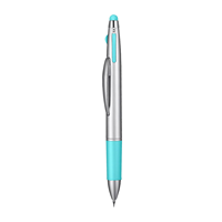 Stylo à points pour ongles 4 en 1 avec embout en silicone, 4 tailles de têtes en acier inoxydable, outil de manucure, stylo à ongles multifonction bleu NAB094B
