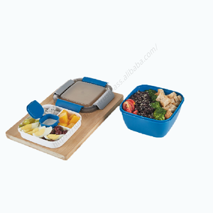 Lonchera Bento Grande de Doble Nivel Aislada y Portátil Syh668, Tazón para Ensalada con Cuchara-Tenedor, Contenedor de Plástico para Almacenamiento de Alimentos - Product Image 1