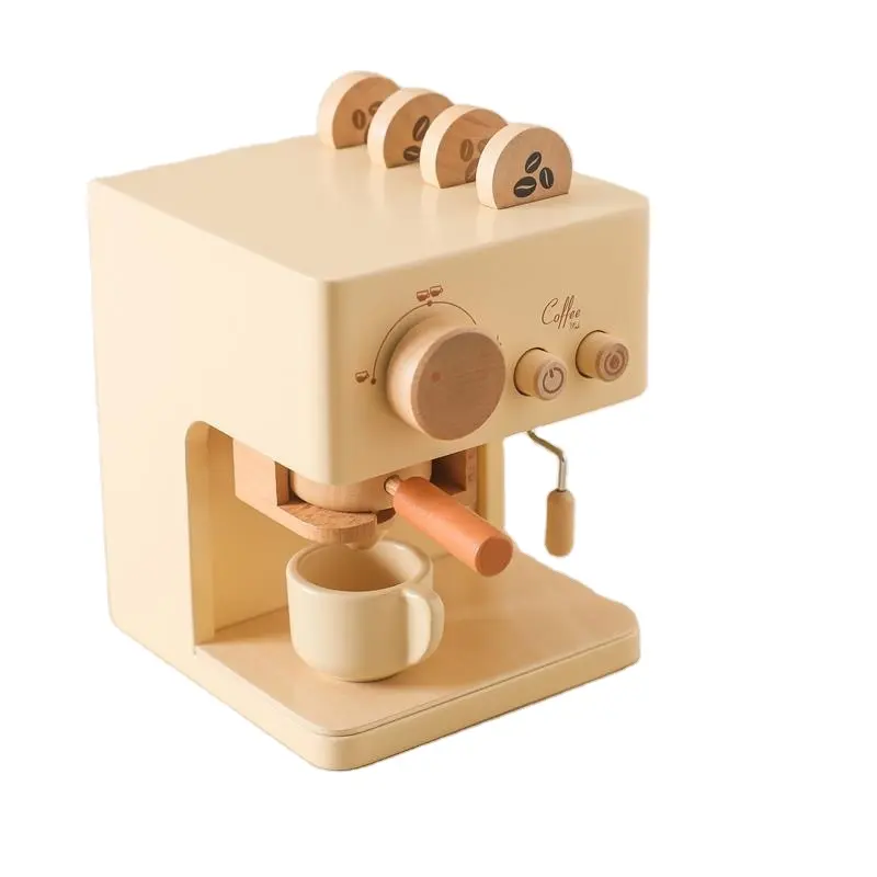 Kinderen Koffiemachine Speelgoed Set Houten Peuter Koffiezetapparaat Speelgoed Espresso Machine Speelset 10 Stuks Doen Alsof Play Koffiezetapparaat Voor Kinderen