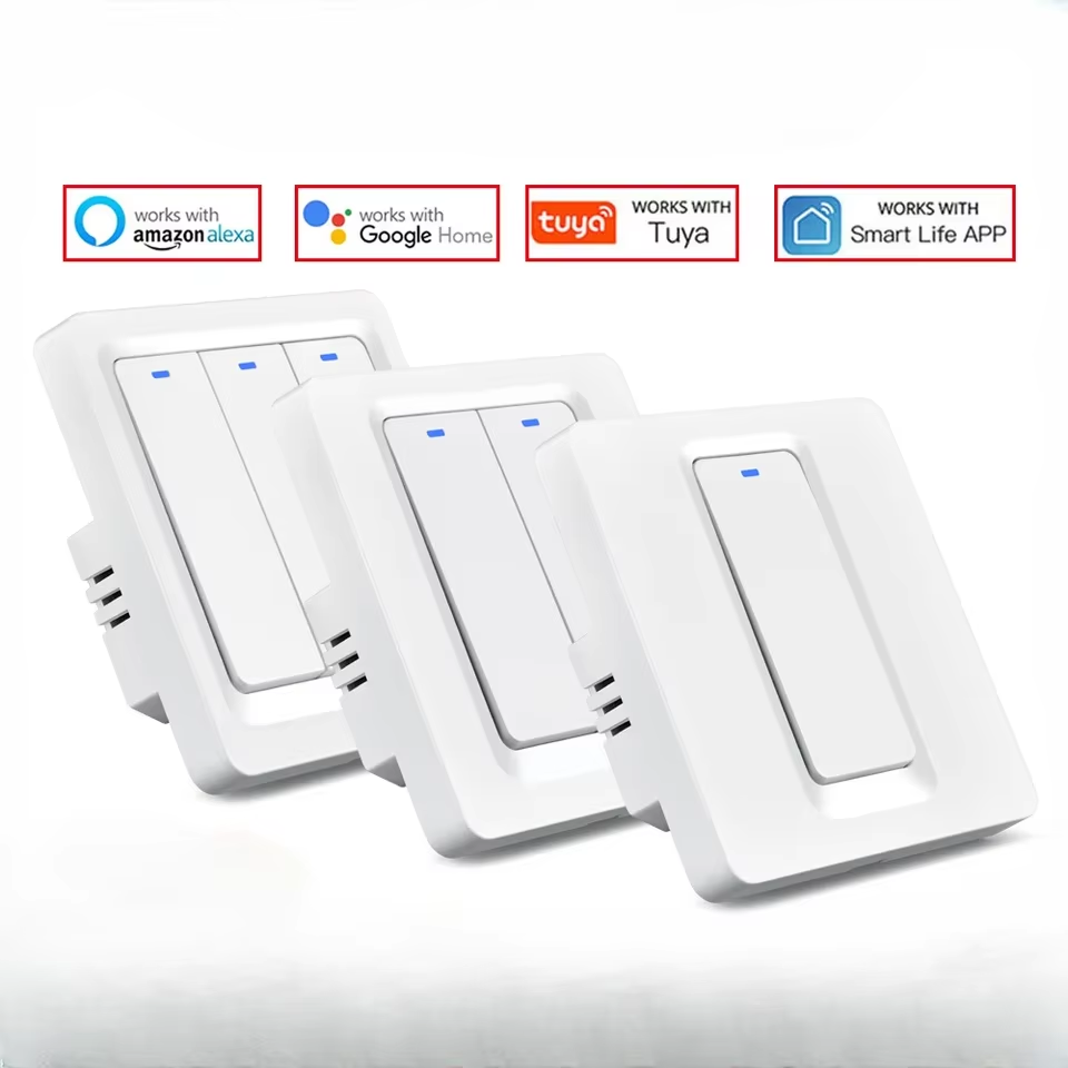 Smart Switch WiFi 10A 220V - Interruttore Intelligente Tuya/Smart Life - Compatibile Alexa E Google Home (3, Bianco) - 3