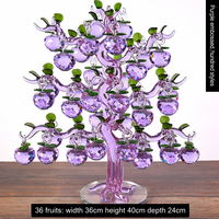 Europese stijl kristallen appelboom figuur, diamantgeslepen K9 glazen fruitboom sculptuur, bruiloft tafeldecoratie