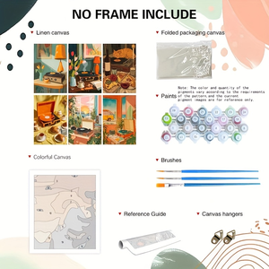 CHENSITORY Lot de 6 kits de peinture par numéros colorés, peintures à la main pour adultes, coloriage par numéros, décoration - Product Image 6