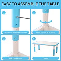 Ensemble Table et Chaises pour Enfants Réglable en Hauteur, Bureau pour Tout-Petits avec Sièges, Table et Chaises d'Étude Scolaire, Table de Maternelle