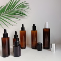 Bouteille en verre ambré de qualité supérieure, personnalisable, à parois épaisses, résistante à la chaleur, durable, pour cosmétiques, soins de la peau, flacons de parfum et d'huile