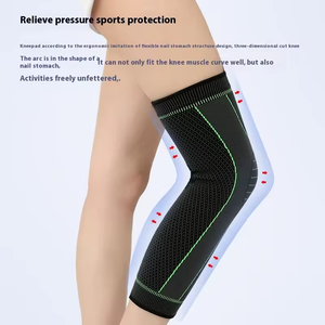 Đôi sóng dài dệt kim đầu gối Brace Breathable spandex nylon linh hoạt phòng tập thể dục thể thao chân bảo vệ mở rộng khuỷu tay Miếng đệm đầu gối - Product Image 3