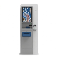 Kiosco de Pago de Autoservicio para Exteriores con Pantalla Táctil, Lector de Códigos de Barras, Impresora de Boletos, Escáner de Códigos QR, Reciclador de Monedas y Billetes