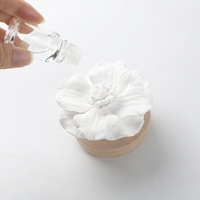 Diffuseur de parfum en bois avec pierre aromatique en porcelaine et fleur en céramique, fait main, pour la maison, parfum d'ambiance, huile essentielle, désodorisant