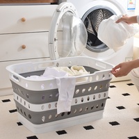 Cesto de Roupa Suja Retangular Vertical Portátil de Plástico Impermeável com Pernas Dobráveis e Três Camadas para Armazenamento no Banheiro