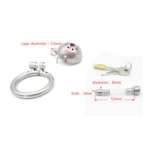 อุปกรณ์ใส่ท่อปัสสาวะขนาดเล็กสำหรับผู้ชายกรงอวัยวะเพศชายพร้อมท่อโลหะล็อคของเล่นทางเพศสำหรับผู้ชาย - Product Image 6