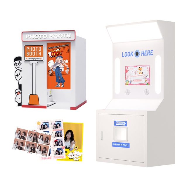 Eye-catching Appearance Cheap Photo Booth Custom Speech Sounds Selfie Photo Booth Enclosed Coin Operated Photo Booth Machine