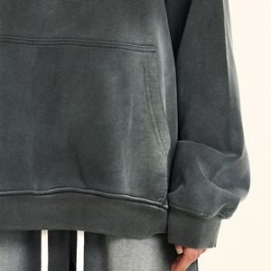 Vente en gros directe usine – Sweat à capuche 100 % coton pour le printemps, personnalisable avec logo, coupe oversize, faible MOQ, livraison rapide - Product Image 3