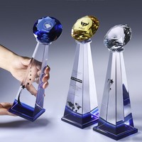 Trofeo de Cristal con Diamantes de Colores Personalizado, Recuerdo Artesanal de Cristal, Premios para Eventos Deportivos, Decoración para el Hogar, 29 cm