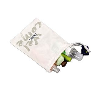 ถุงผ้าฝ้ายแบบมีเชือกผูก ถุงช้อปปิ้งผ้าฝ้าย กระเป๋าถือผ้าฝ้าย พร้อมโลโก้ตามสั่ง - Product Image 3