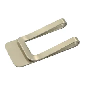 Pince à billets personnalisée en acier inoxydable métal argent pour hommes - Product Image 1