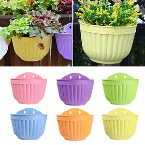 Factory Selling Directly Plastic Flower Pot Colorful Plant Basket Removable Colorful Hanging Plastic Flower Pots