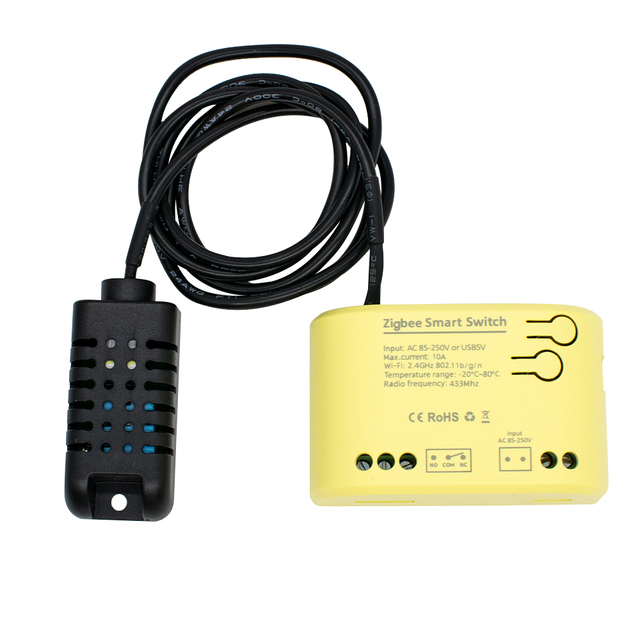 SMG-3051 Zigbee Temperature and Humidity Monitoring Sensor 85-250V Tuya Smart Switch Module 433 RF Remote Control Relay Alexa