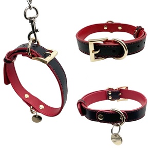 Suministros personalizados para mascotas accesorios gato rojo Pu Premium perro cuello occidental Semi Real cuero de vaca perro <span class=keywords><strong>Collar</strong></span> para perro pequeño mediano grande - Product Image 1