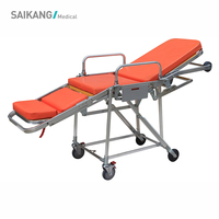 SAIKANG chariot de patient hospitalier professionnel SKB039(E) fauteuil roulant d'ambulance réglable pliable en acier inoxydable moderne