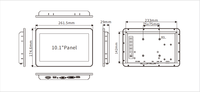 Monitor Táctil Industrial de 10.1 Pulgadas 1280x800 IP65 con Montaje Frontal, Pantalla LCD Compatible con VGA, DVI, USB y HDMI HMI
